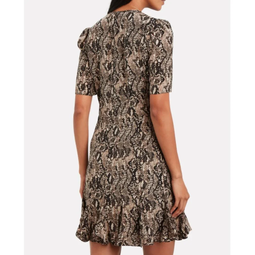 Veronica Beard 'Ried' Python Print Silk Mini-Dress, Black Multi - Picture 2 of 3